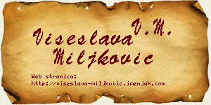 Višeslava Miljković vizit kartica